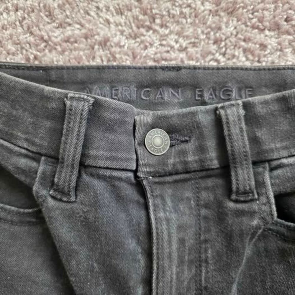 American Eagle Next Level Stretch Black Skinny Casual Street wear Jeans sz 2 - Picture 2 of 4